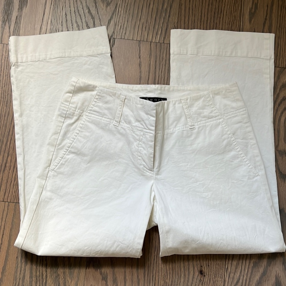 Theory Light Beige Capri Pants, Sz 0